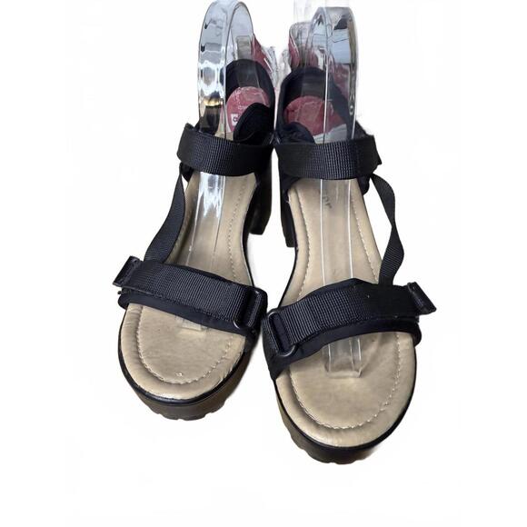 Koi Foowear Chunky Platform Sandals Women's Size 6 Black Block Heel Strappy Boho - Picture 6 of 6